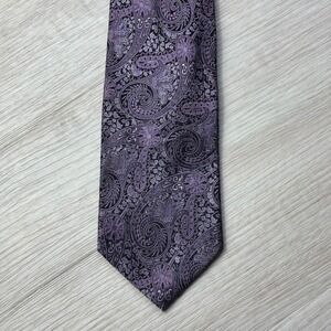 Burma Bibas Mens Silk‎ Paisley Purple Neck Tie Formal Business Accessory